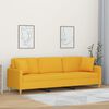 vidaXL 3-Sitzer-Sofa mit Kissen Hellgelb 210 cm Stoff