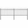 vidaXL Gartenzaun mit Speerspitze Stahl 337 x 100 cm Schwarz