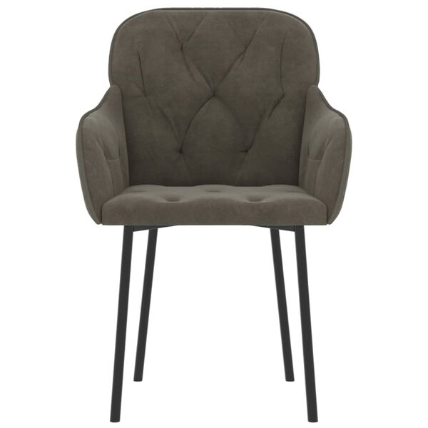 vidaXL Esszimmerst&uuml;hle 2 Stk. Dunkelgrau Samt