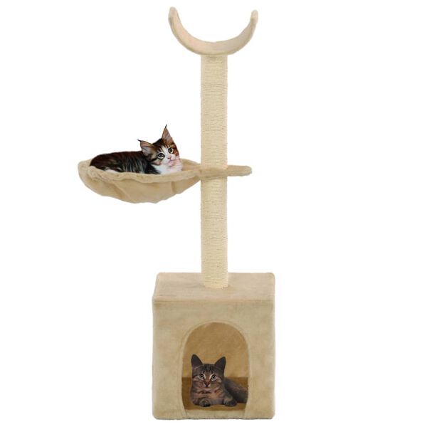 vidaXL Katzen-Kratzbaum mit Sisal-Kratzsäulen 105 cm Beige