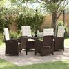 vidaXL Garten Essgruppe mit Kissen 5 pcs Braun Poly-Rattan