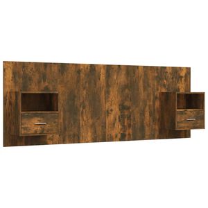 vidaXL Kopfteil mit Nachttischen R&auml;uchereiche Holzwerkstoff