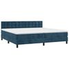 vidaXL Boxspringbett mit Matratze & LED Dunkelblau 200x200 cm Samt