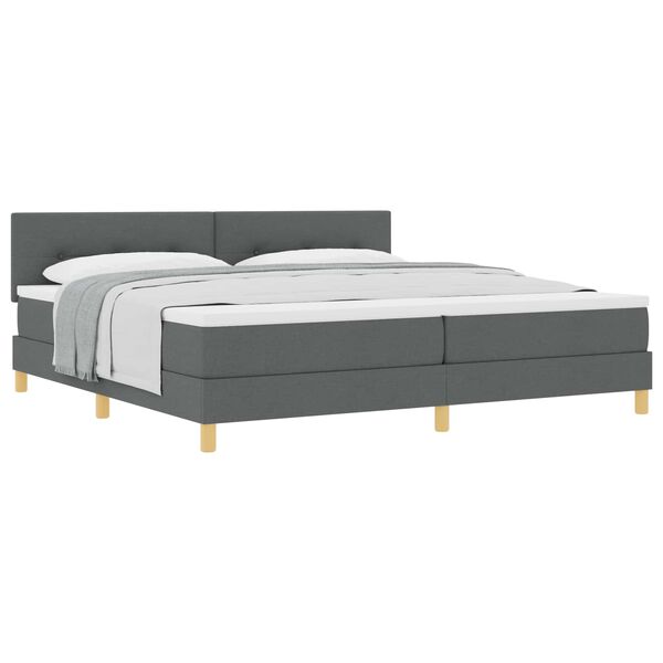 vidaXL Boxspringbett mit Matratze Dunkelgrau 200 x 200 cm Stoff