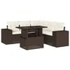 vidaXL 6-tlg. Garten-Sofagarnitur mit Kissen Braun Poly Rattan