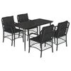 vidaXL 5-tlg. Garten-Essgruppe mit Kissen Schwarz Poly Rattan