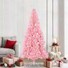 vidaXL Weihnachtsbaum mit 300 LEDs mit St&auml;nder Rosa 210 cm PVC