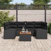 vidaXL Garten-Sofa-Set 7 pcs Schwarz Poly Rattan