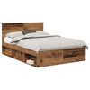 vidaXL Bettrahmen mit Kopfteil Altholz 150 x 200 cm Holzwerkstoff