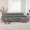 vidaXL 3-Sitzer-Sofa mit Hocker Dunkelgrau 210 cm Stoff