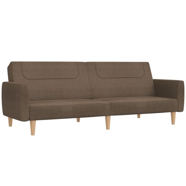 vidaXL Schlafsofa 2-Sitzer mit Fu&szlig;hocker Taupe Stoff