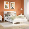 vidaXL Massivholzbett mit Regal ohne Matratze Wei&szlig; 140x190 cm Kiefer