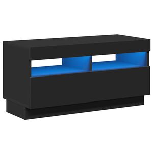 vidaXL TV-Schrank mit LED-Leuchten Schwarz 80x35x40 cm