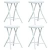 vidaXL Klappbare Garten-Hocker 4 Stk. Wei&szlig; HDPE Rattanoptik