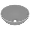 vidaXL Luxus-Waschbecken Rund Matt Hellgrau 32,5x14 cm Keramik