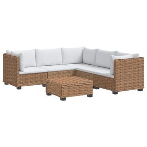 vidaXL 6 Stk. Rattan-Lounge-Set mit Kissen GENDT Naturrattan Natur