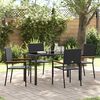vidaXL Garten Essgruppe mit Kissen 5 pcs Schwarz Poly-Rattan
