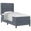 vidaXL Boxspringbett mit Matratze Dunkelgrau 90 x 190 cm Samt