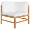 vidaXL 11-tlg. Garten-Lounge-Set mit Creme Kissen Massivholz Teak