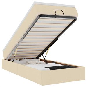 vidaXL Ottoman-Bett mit Matratze Creme 100x200 cm Stoff