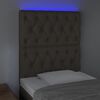 vidaXL LED Kopfteil Taupe 80x7x118/128 cm Stoff