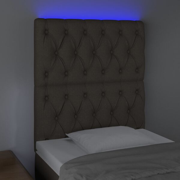 vidaXL LED Kopfteil Taupe 80x7x118/128 cm Stoff