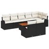 vidaXL Gartensofa-set 9 stk. Schwarz und Creme Poly-Rattan