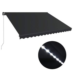 vidaXL Markise Manuell Einziehbar mit LED 450x300 cm Anthrazit