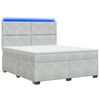 vidaXL Boxspringbett mit Matratze Hellgrau 180 x 200 cm Samt