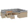vidaXL Gartensofa-set mit Kissen 12 pcs Beige Poly-Rattan