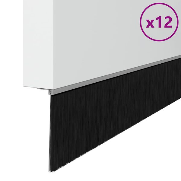 vidaXL Aufsteck T&uuml;rb&uuml;rstendichtungen 12 pcs Silber 100 cm