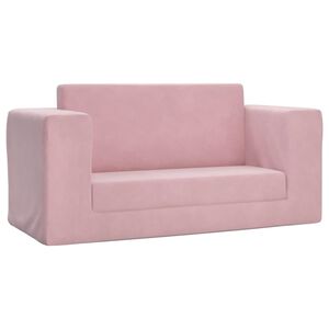 vidaXL Kinder-Schlafsofa 2-Sitzer Rosa Weicher Pl&uuml;sch