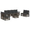 vidaXL Gartensofa-set 9 stk. Grau Poly-Rattan