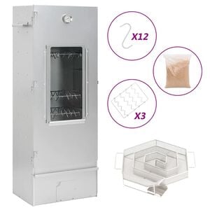 vidaXL R&auml;ucherofen mit Kaltrauchgenerator Verzinkter Stahl