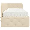 vidaXL Eckbettgestell mit Matratze Creme 80 x 200 cm Stoff