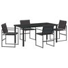 vidaXL Garten Essgruppe 5 stk. Schwarz Textilene und Stahl