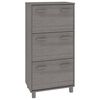 vidaXL Schuhschrank HAMAR Hellgrau 59,5x35x117 cm Massivholz Kiefer
