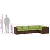 vidaXL 5-tlg. Garten-Lounge-Set mit Kissen Poly Rattan Braun