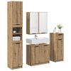 vidaXL Badezimmerm&ouml;bel-Set mit Regal 4 pcs Artisan-Eiche Holzwerkstoff