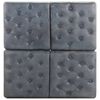 vidaXL Pouf Grau 80x80x43 cm Echtleder