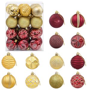 vidaXL Weihnachtskugelset 36 stk. Gold und Weinrot Durchmesser 6 cm