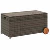 vidaXL Gartentruhe mit Rollen Grau 190L Poly Rattan