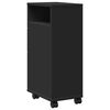 vidaXL Badschrank Schmal mit Rollen Schwarz Holzwerkstoff