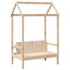 vidaXL Massivholzbett und Bank mit Dach 90x190 cm Kiefernholz