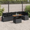 vidaXL Garten-Sofa-Set mit Speicher 7 pcs Schwarz Poly Rattan