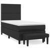 vidaXL Boxspringbett mit Matratze Schwarz 90x200 cm Kunstleder