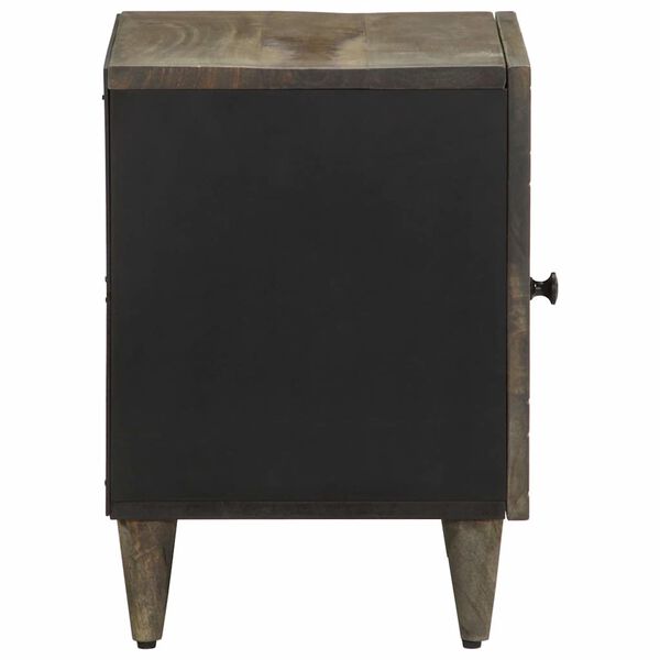 vidaXL Nachttisch Hellgrau 40x33x46 cm Massivholz Mango