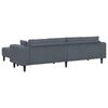 vidaXL Sofa mit Kissen 3 pcs Dunkelgrau Samt