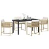 vidaXL Garten Essgruppe 5 pcs Beige Poly-Rattan