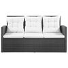 vidaXL 5-tlg. Garten-Lounge-Set mit Auflagen Poly Rattan Schwarz